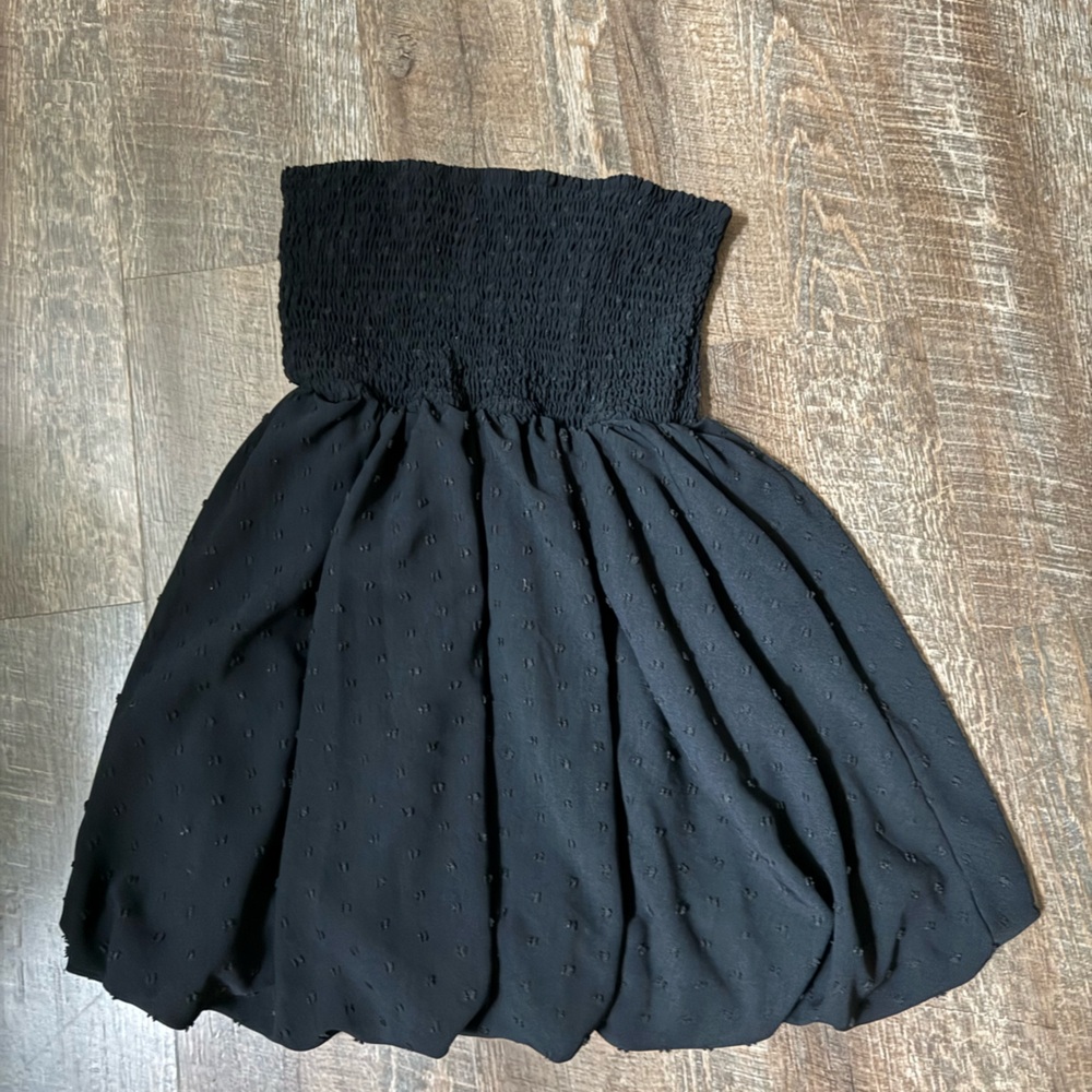 Black Strapless Dress with hemp bottom